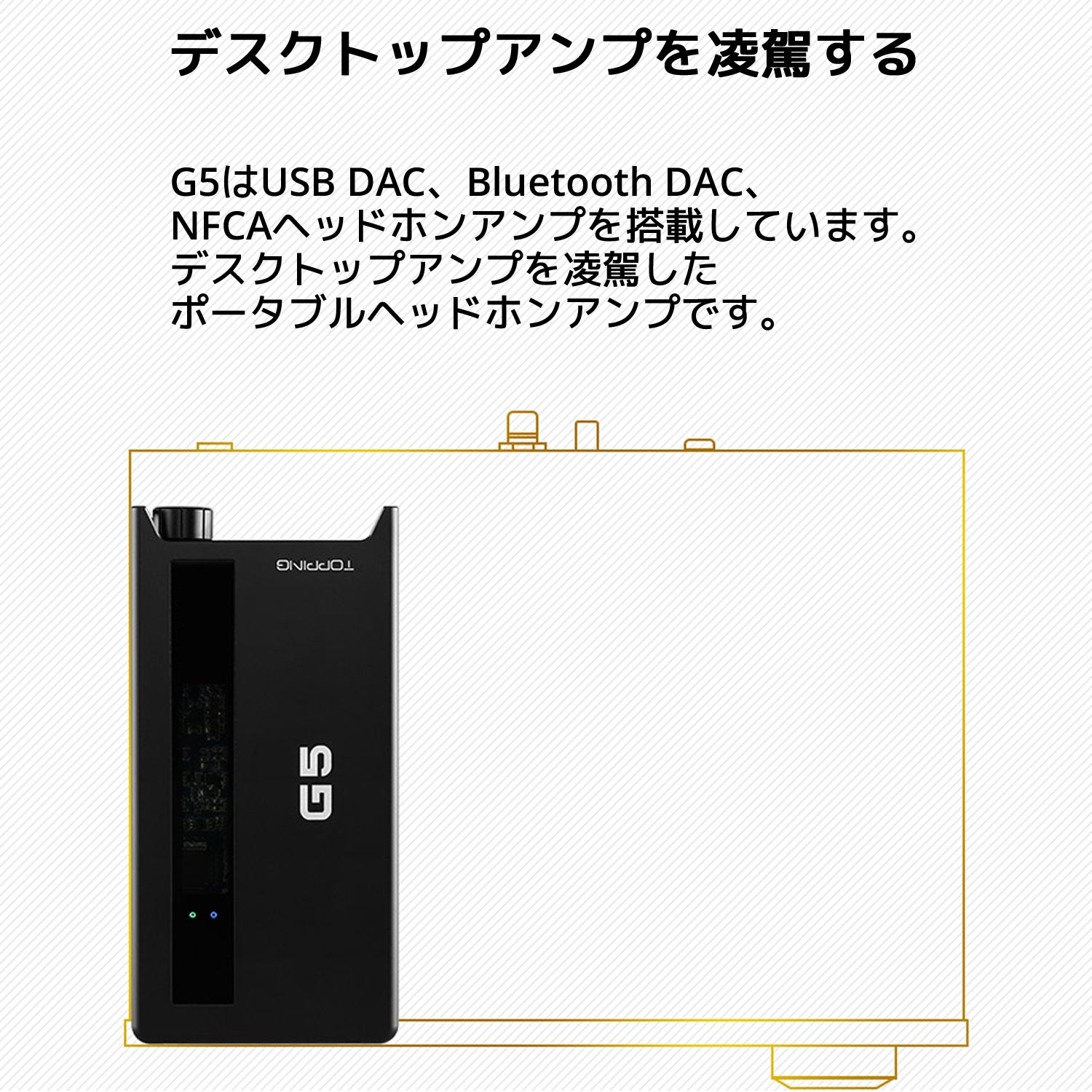 TOPPING G5 DAC 内蔵 ポータブルヘッドホンアンプ 1年保証付き